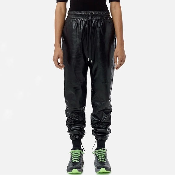 John Elliott Oversized Leather Track Pant Black Small - Picture 1 of 16